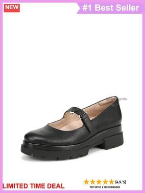 Mary Jane Platform Lug Sole Flats Faux Leather Comfort Round Toe Shoes
